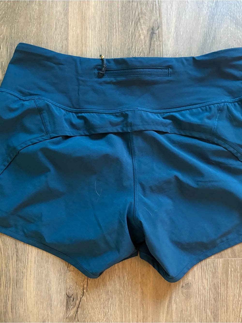 lululemon athletica Dark Teal Running Shorts with Zip Pocket